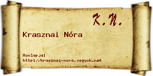 Krasznai Nóra névjegykártya